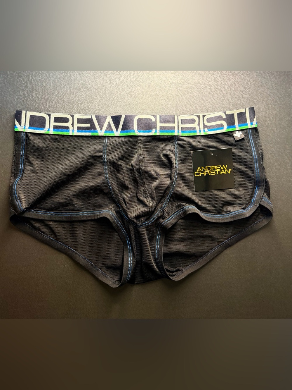 Andrew Christian Mesh Trunks with Almost Naked Tech Medium Black